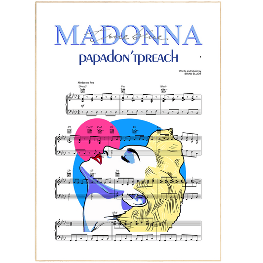 Madonna - Papa Don't Preach Poster - 98typesMusic