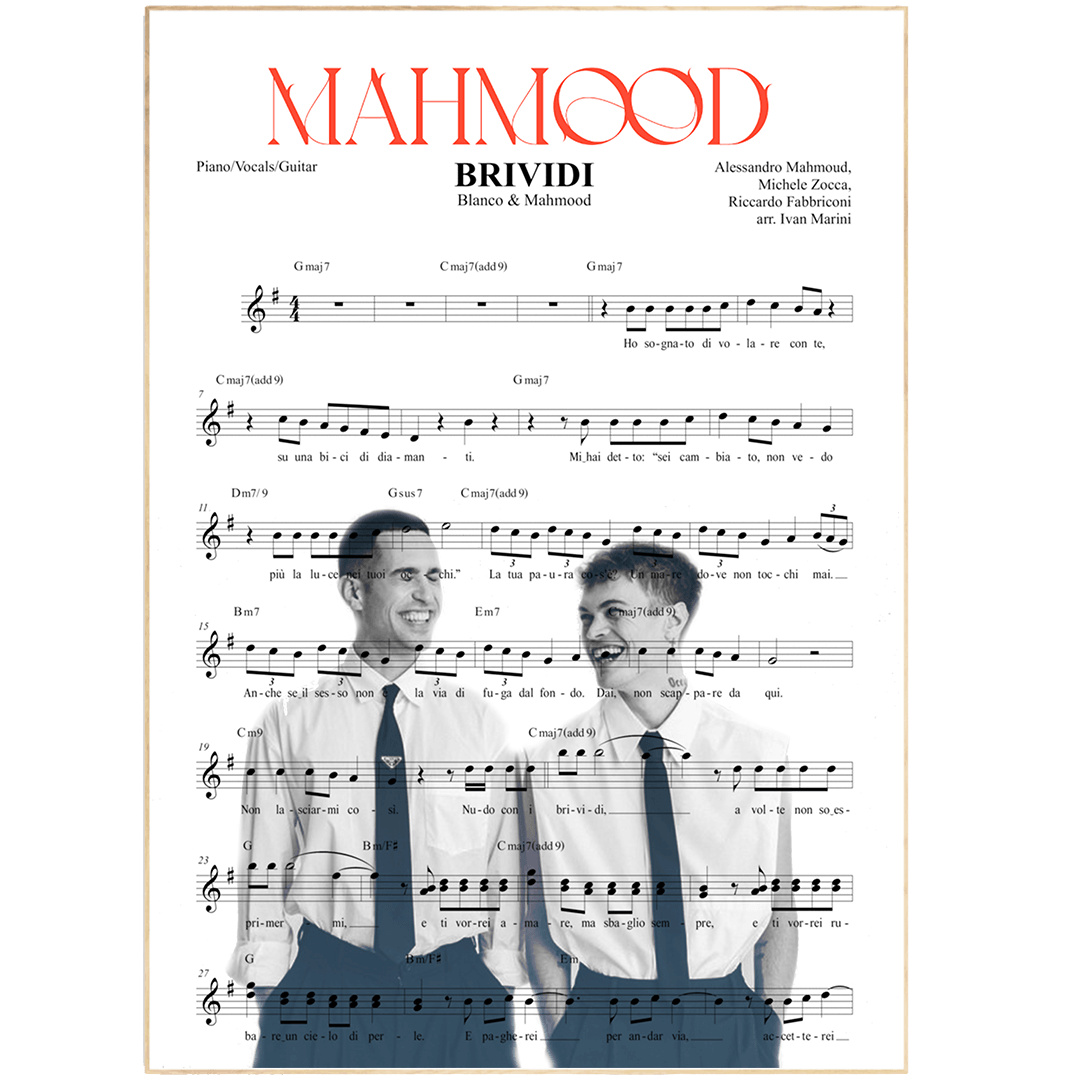 Mahmood & Blanco - Brividi Poster - 98typesMusic
