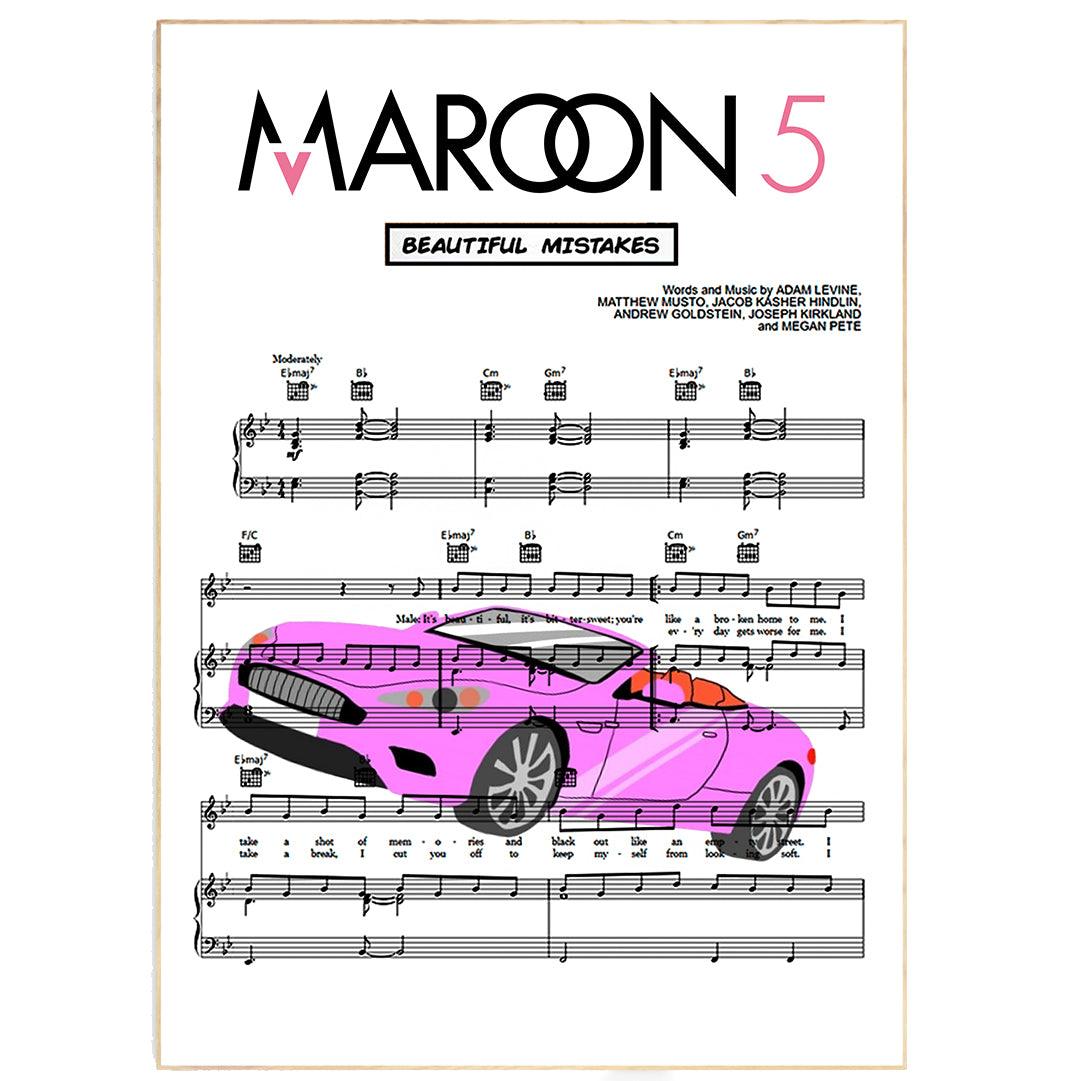 Maroon 5 - Beautiful Mistakes Poster - 98typesMusic