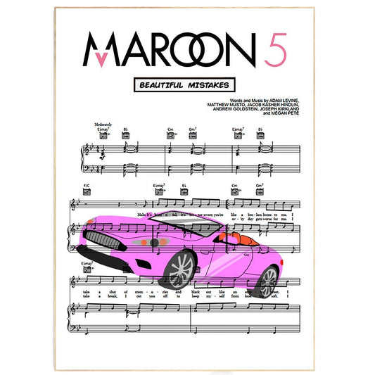 Maroon 5 - Beautiful Mistakes Poster - 98typesMusic