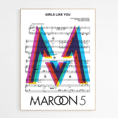 Maroon 5 - Girls Like You Poster - 98typesMusic
