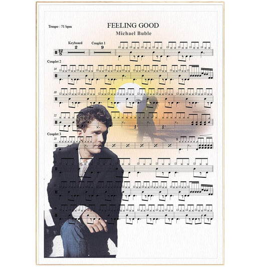 Michael Buble - Feeling Good Song Print - 98typesMusic