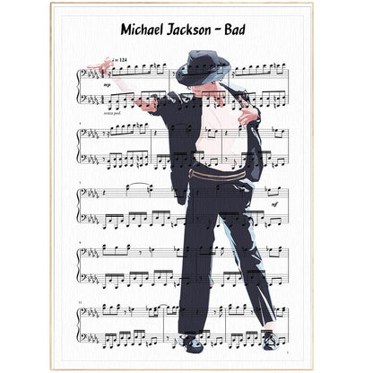 Michael Jackson - Bad song Print - 98typesMusic