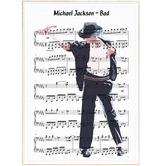 Michael Jackson - Bad song Print - 98typesMusic