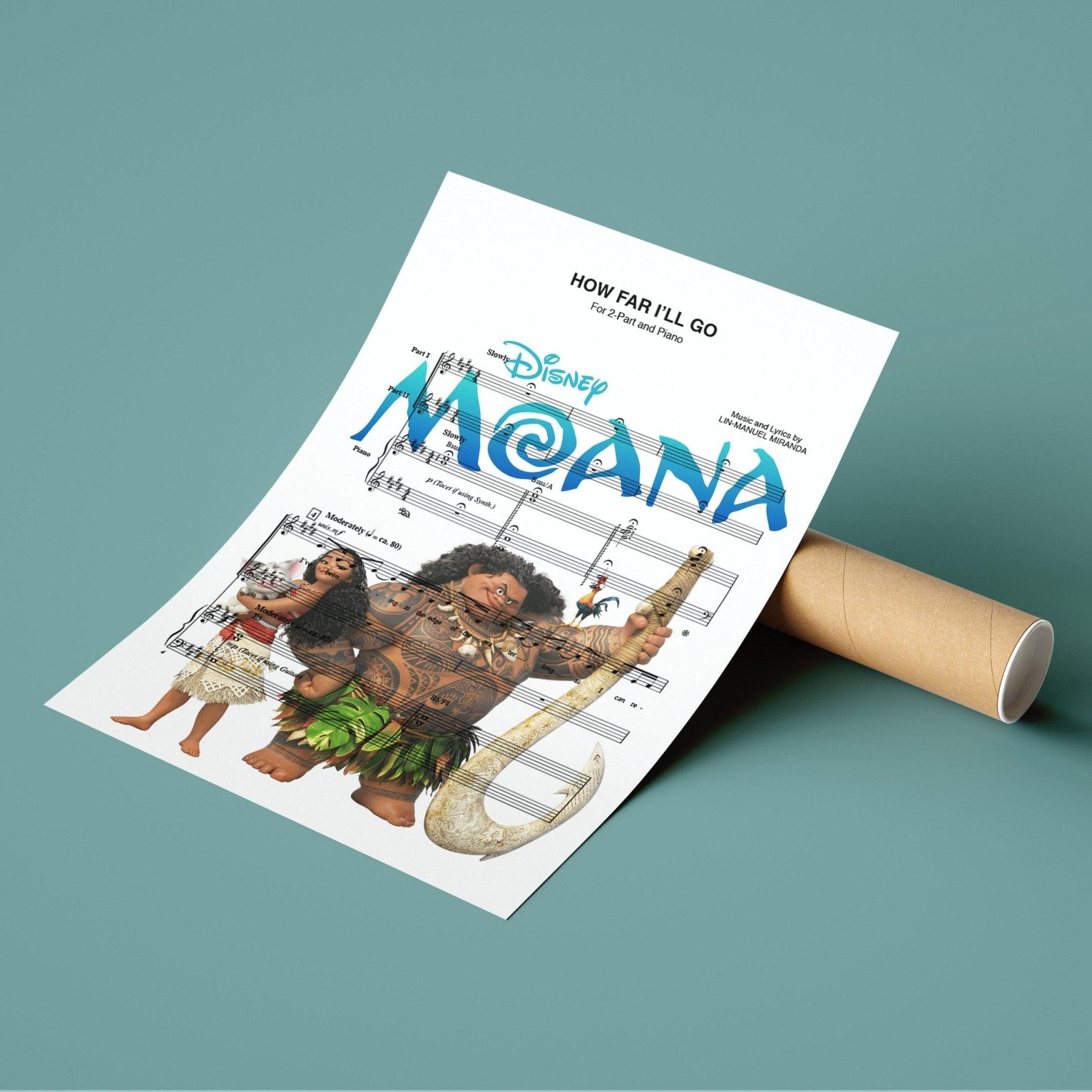 Moana - How Far I'll Go Poster - 98typesMusic