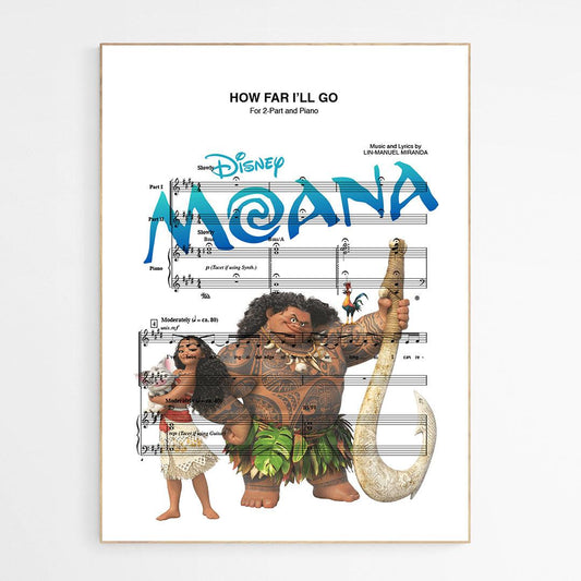 Moana - How Far I'll Go Poster - 98typesMusic