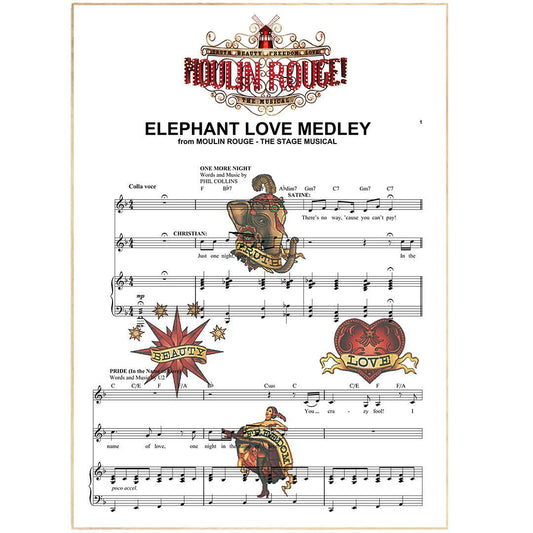 Moulin Rouge - Elephant Love Poster - 98typesMusic