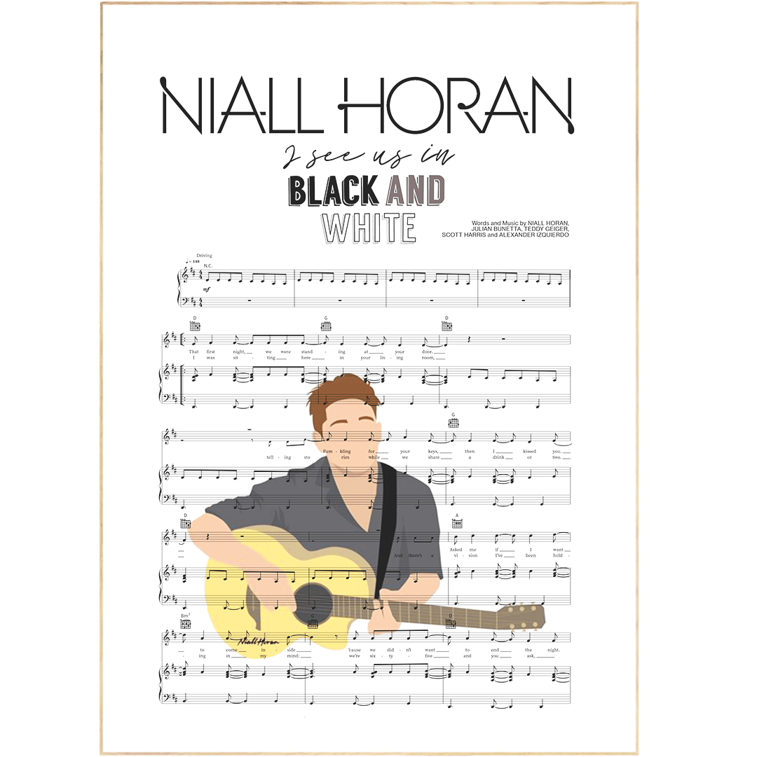 Niall Horan - Black And White Poster - 98typesMusic