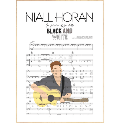 Niall Horan - Black And White Poster - 98typesMusic