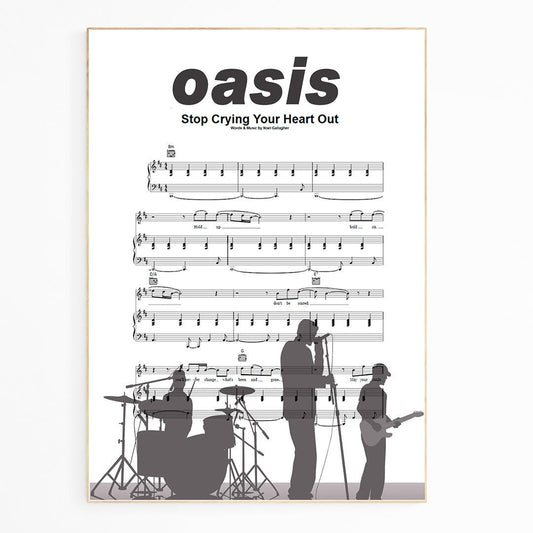 Oasis • Stop Crying Your Heart Out Song Lyric Print - 98typesMusic