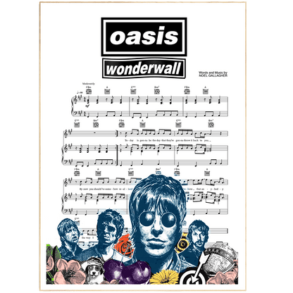 Oasis - Wonderwall Song Lyric Print - 98typesMusic