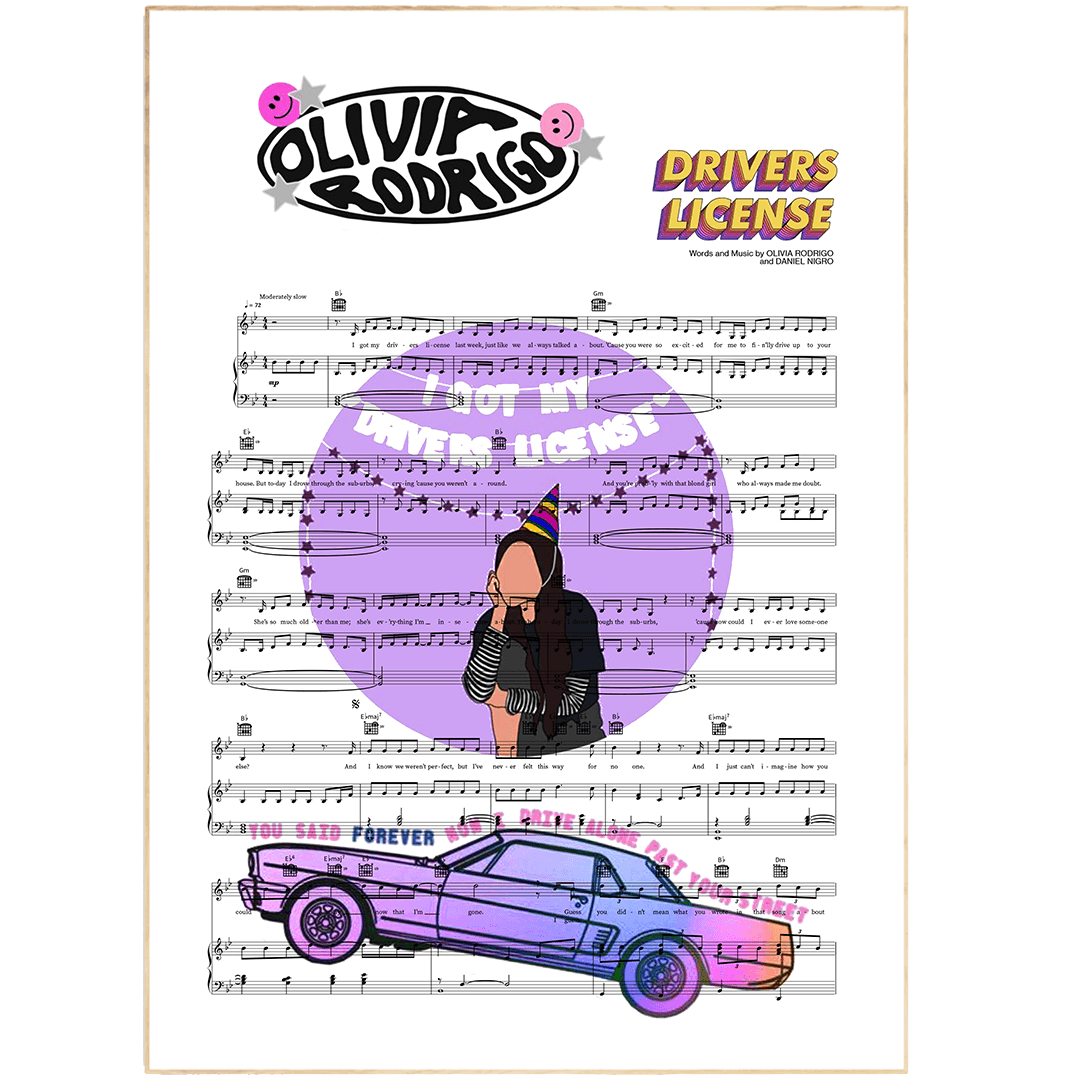 Olivia Rodrigo - Driver Licence Poster - 98typesMusic