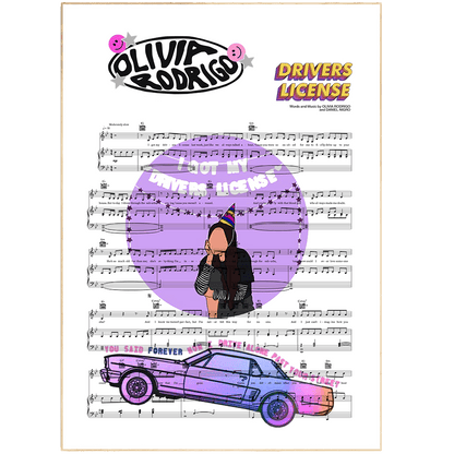 Olivia Rodrigo - Driver Licence Poster - 98typesMusic