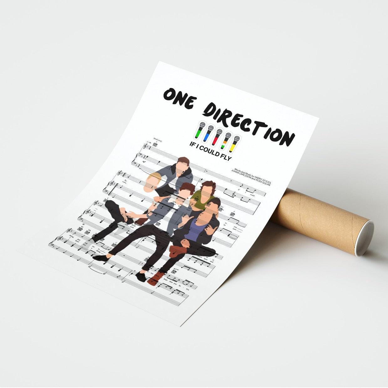 One Direction - IF I COULD FLY Poster - 98typesMusic