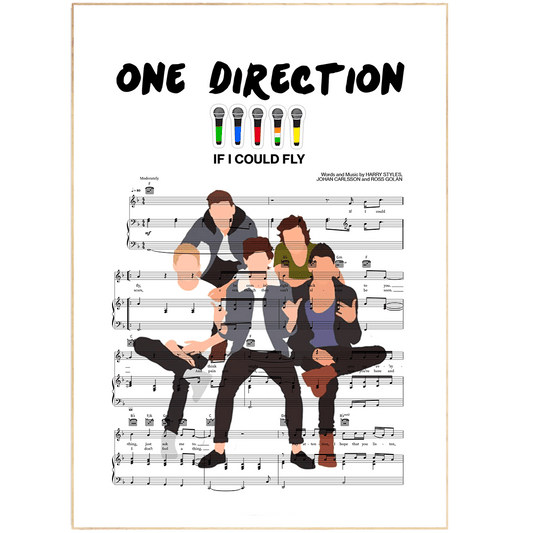 One Direction - IF I COULD FLY Poster - 98typesMusic