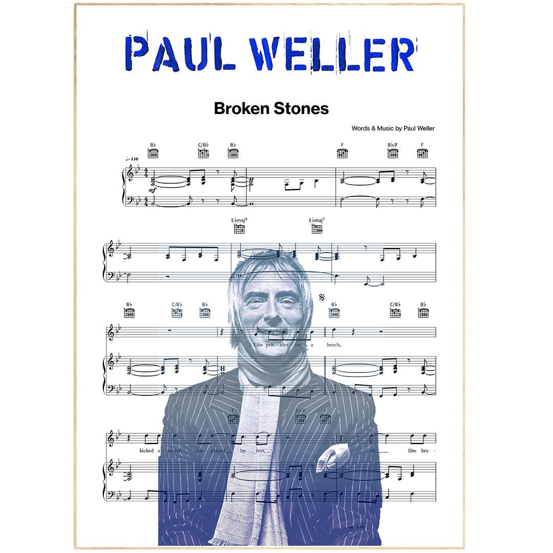 Paul Weller - Broken Stones Poster - 98typesMusic