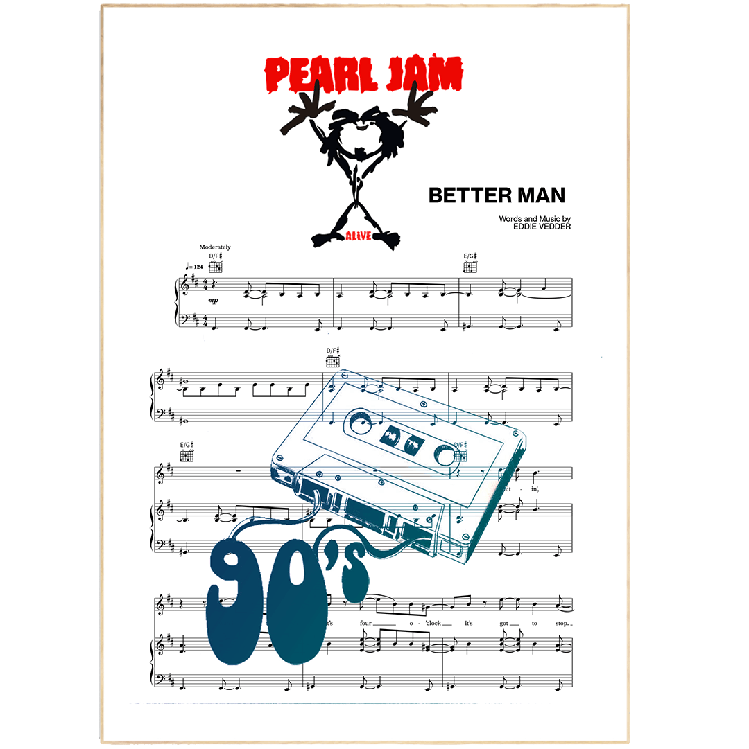 Pearl - Jam - Better Man Poster - 98typesMusic