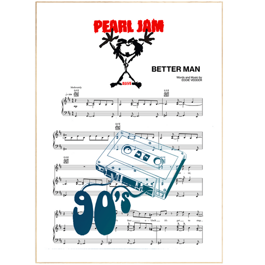 Pearl - Jam - Better Man Poster - 98typesMusic