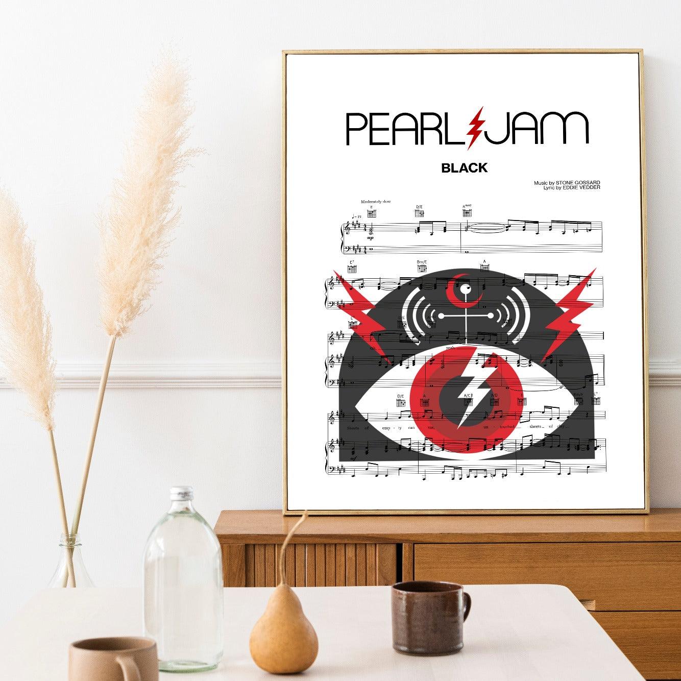 Pearl Jam - Black Poster - 98typesMusic