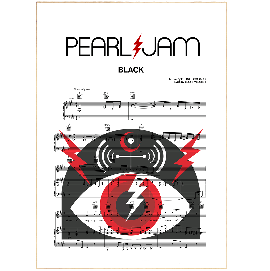 Pearl Jam - Black Poster - 98typesMusic