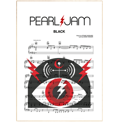 Pearl Jam - Black Poster - 98typesMusic