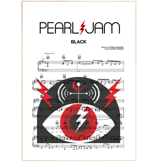 Pearl Jam - Black Poster - 98typesMusic