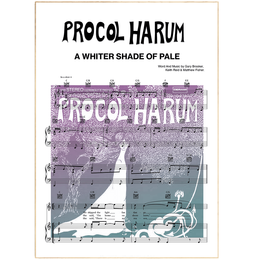 PROCOL HARUM - A Whiter Shade Of Pale Poster - 98typesMusic