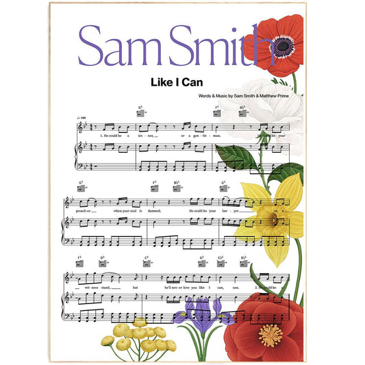 Sam Smith - Like i can Poster - 98typesMusic