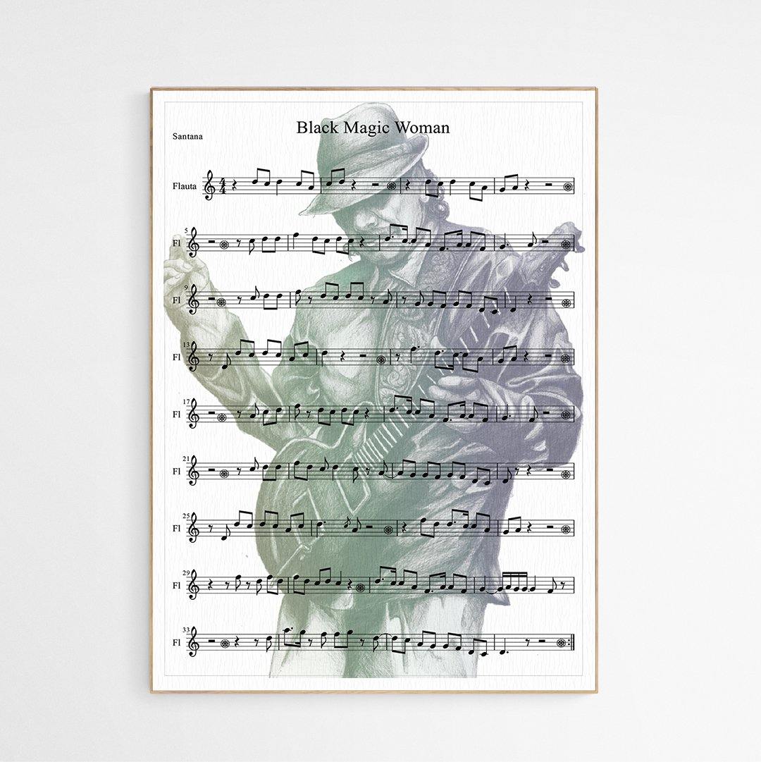 Santana - Black Magic Woman Song Print - 98typesMusic