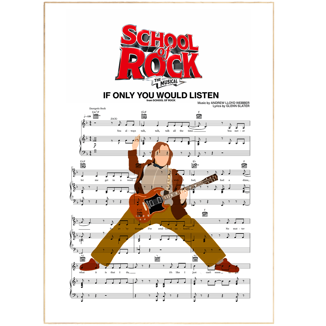School of Rock - IF ONLY YOU WOULD LISTEN Poster - 98typesMusic