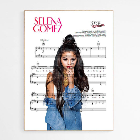 Selena Gomez - Ice Cream Print - 98typesMusic