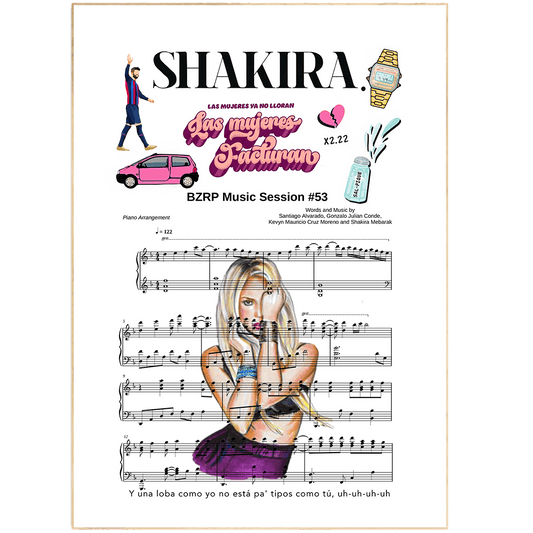 Shakira: Bzrp Music Sessions, Vol. 53 Poster - 98typesMusic