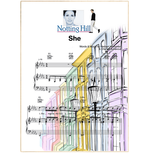 She Notting Hill Theme Song Print - 98typesMusic