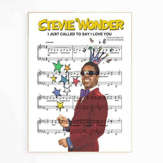 Stevie Wonder • I Just Called To Say I Love You Print - 98typesMusic