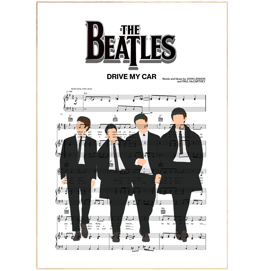 The Beatles - DRIVE MY CAR Poster - 98typesMusic