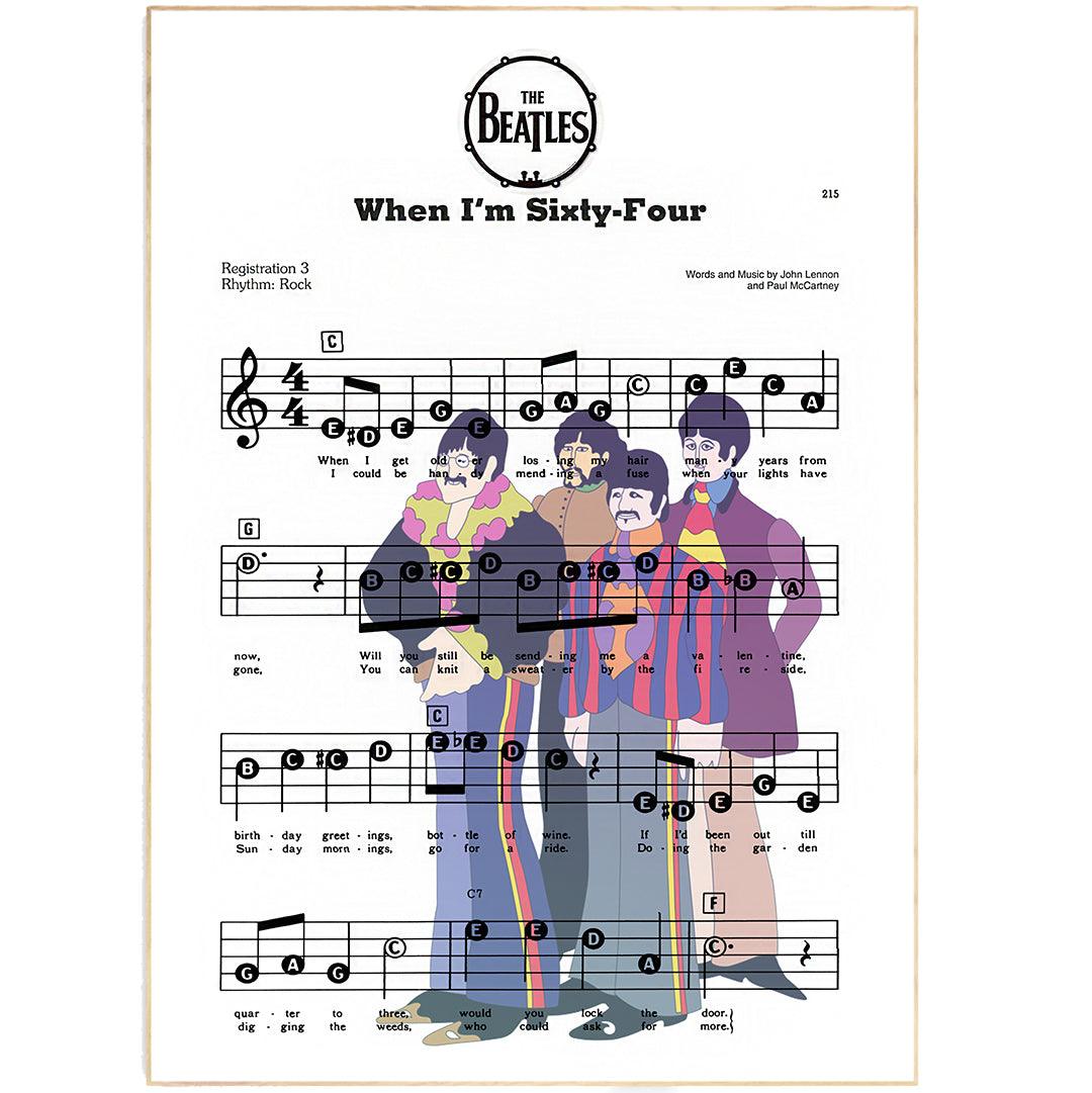 The Beatles - When I'm Sixty - Four Poster - 98typesMusic