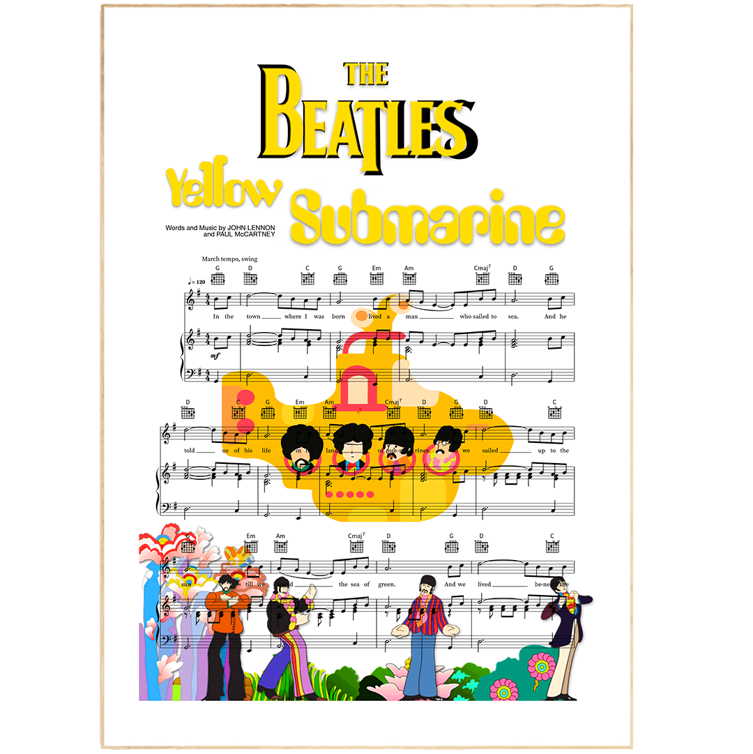 The Beatles - Yellow Submarine Print - 98typesMusic