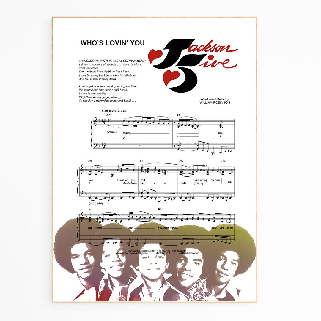 The Jackson 5 • Who's Loving You Song Lyric Print - 98typesMusic