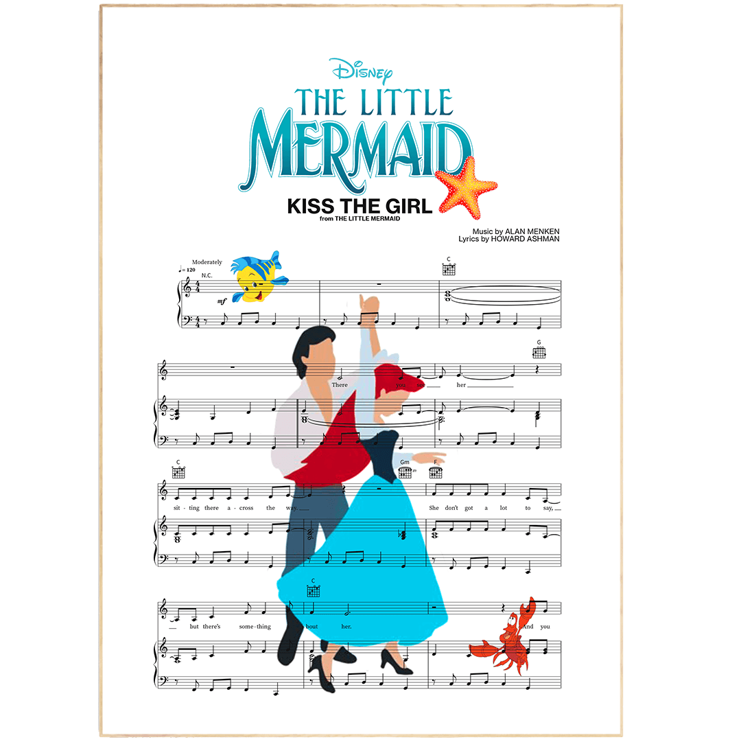 The Little Mermaid - KISS THE GIRL Print - 98typesMusic