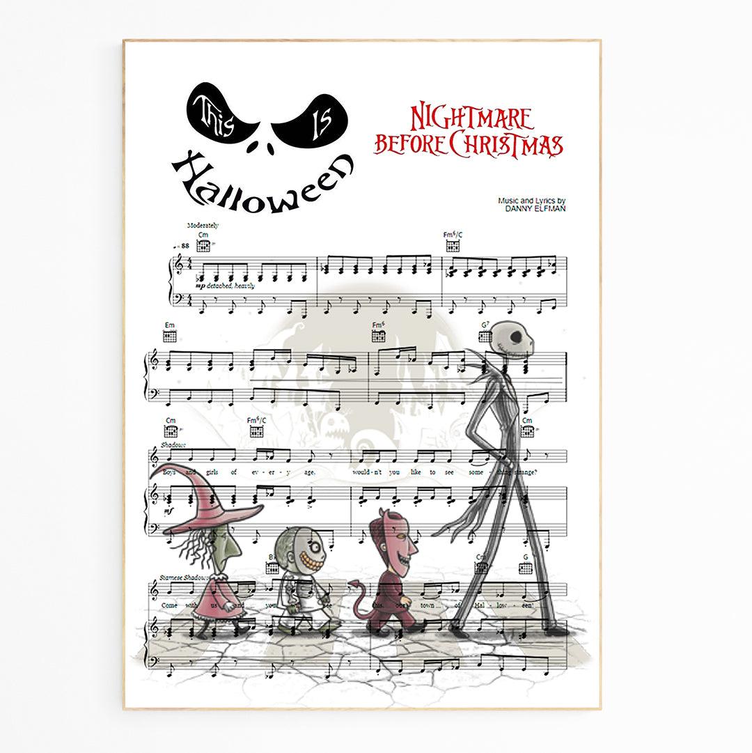 The Nightmare Before Christmas Song Lyric Print - 98typesMusic