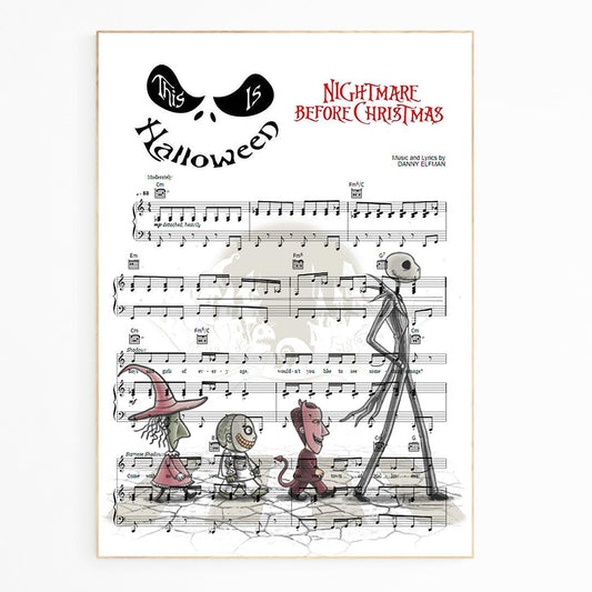 The Nightmare Before Christmas Song Lyric Print - 98typesMusic
