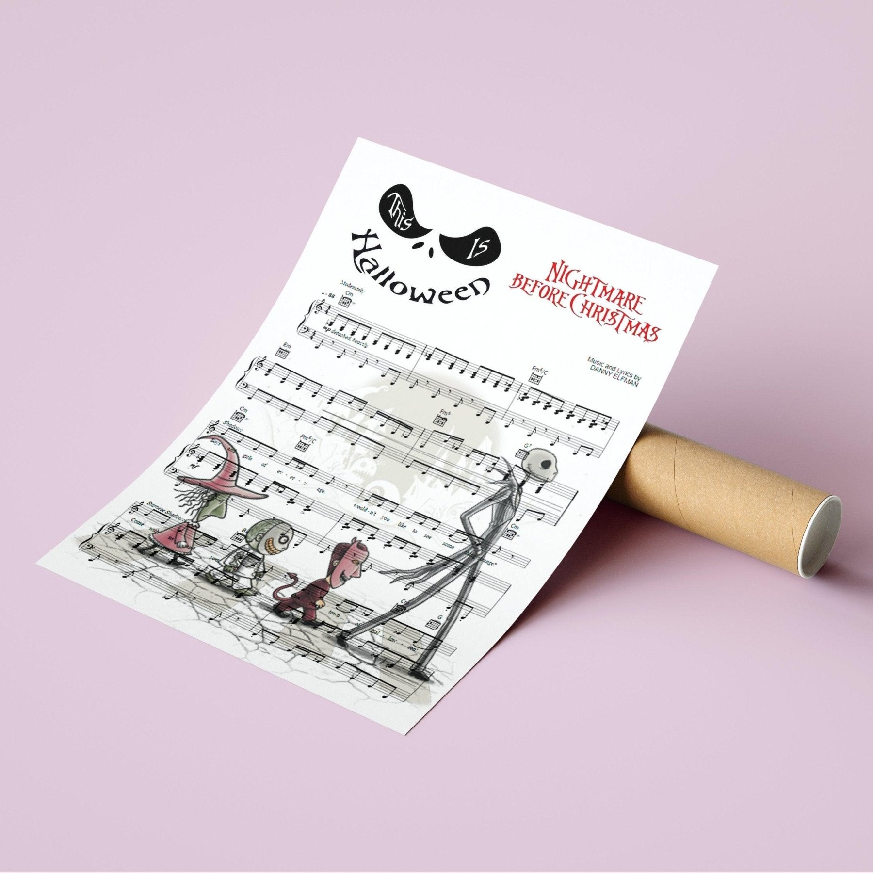 The Nightmare Before Christmas Song Lyric Print - 98typesMusic