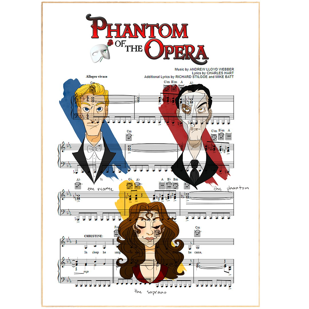 The Phantom of the Opera Song Lyric Print - 98typesMusic