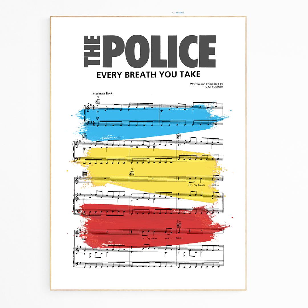 The Police • Every Breath You Take Song Lyric Print - 98typesMusic