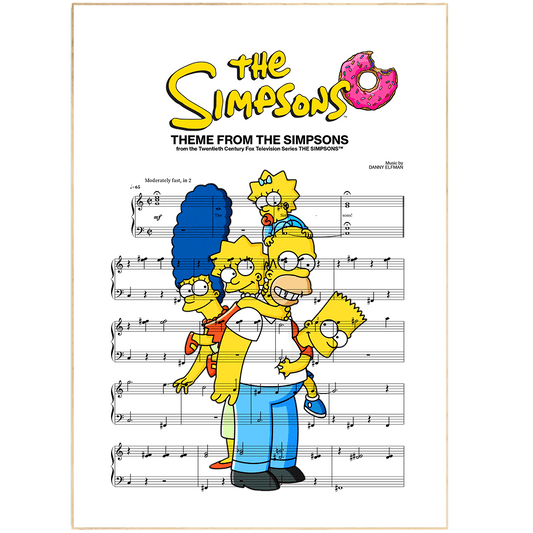 The Simpsons Theme Song Print | Sheet Music Wall Art - 98typesMusic