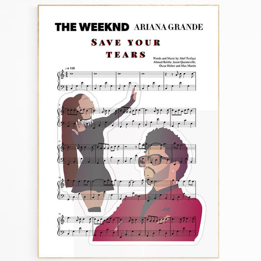 The Weeknd - Save Your Tears Song Music Print - 98typesMusic