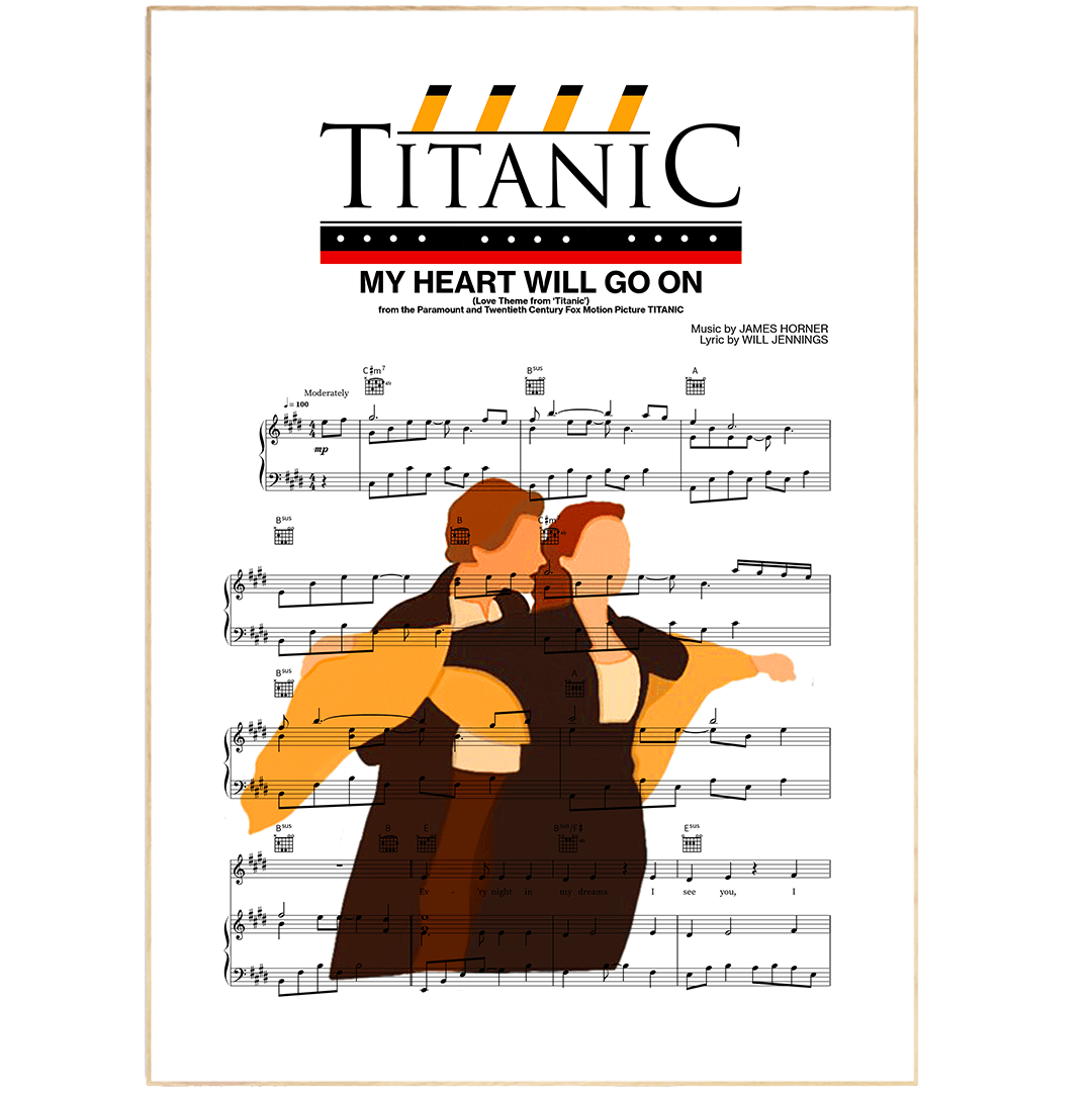 Titanic - My Heart Will Go On Theme Song Print - 98typesMusic