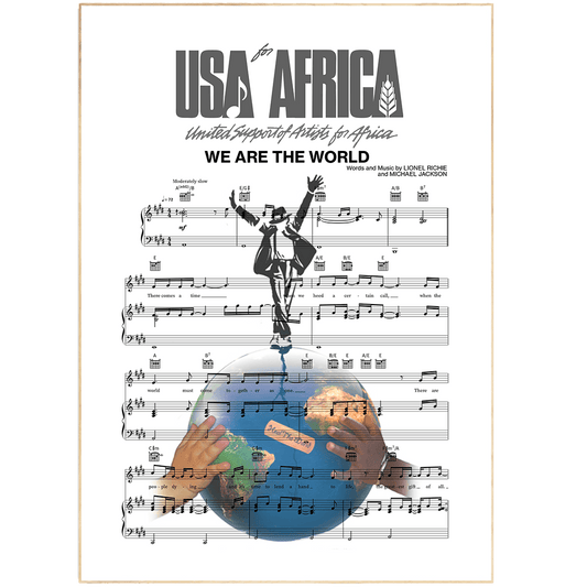 U.S.A. For Africa - We Are the World Theme Song Print - 98typesMusic