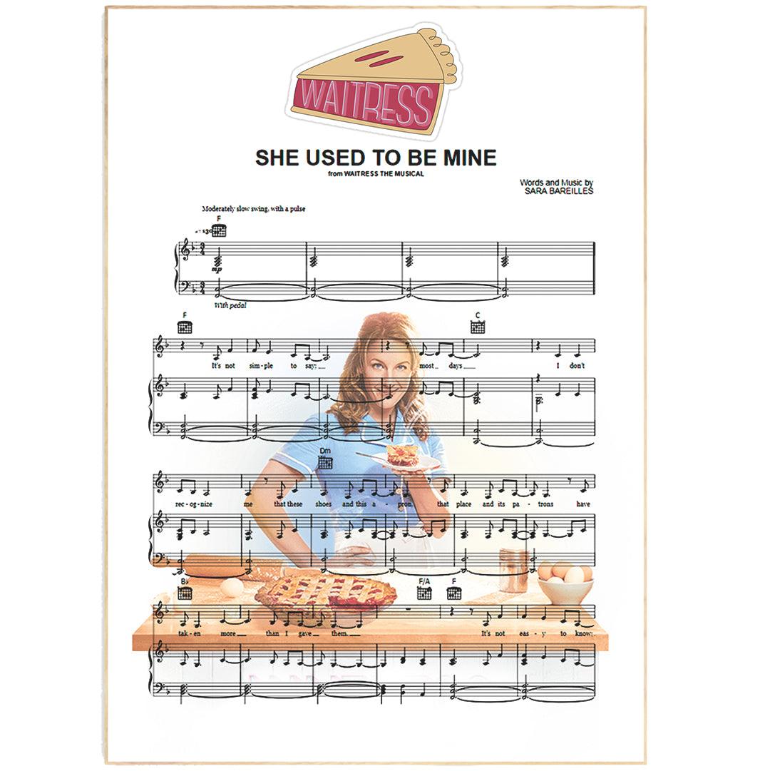 Waitress - She Used To Be Mine Poster - 98typesMusic