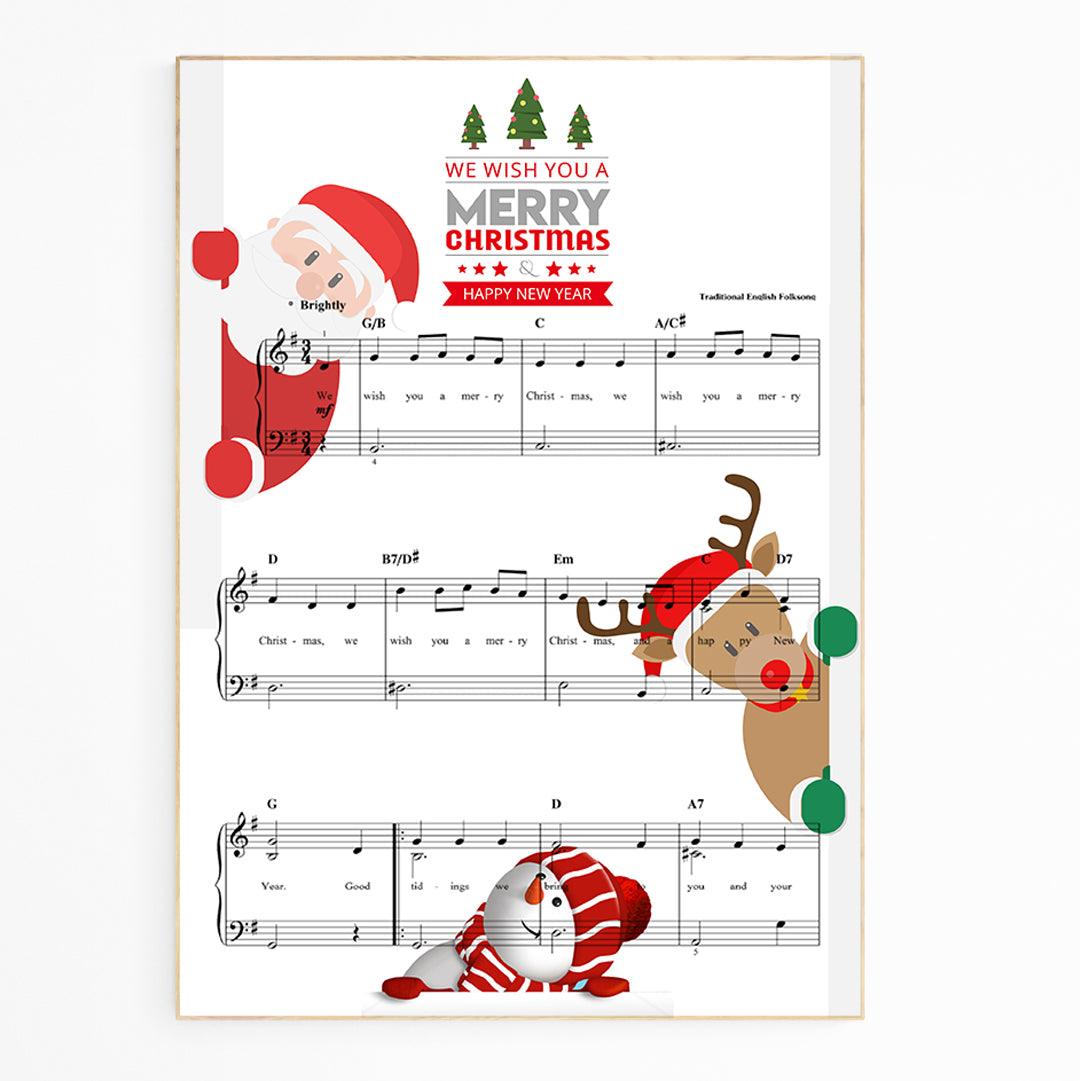 We wish you a merry Christmas Song Lyric Print - 98typesMusic